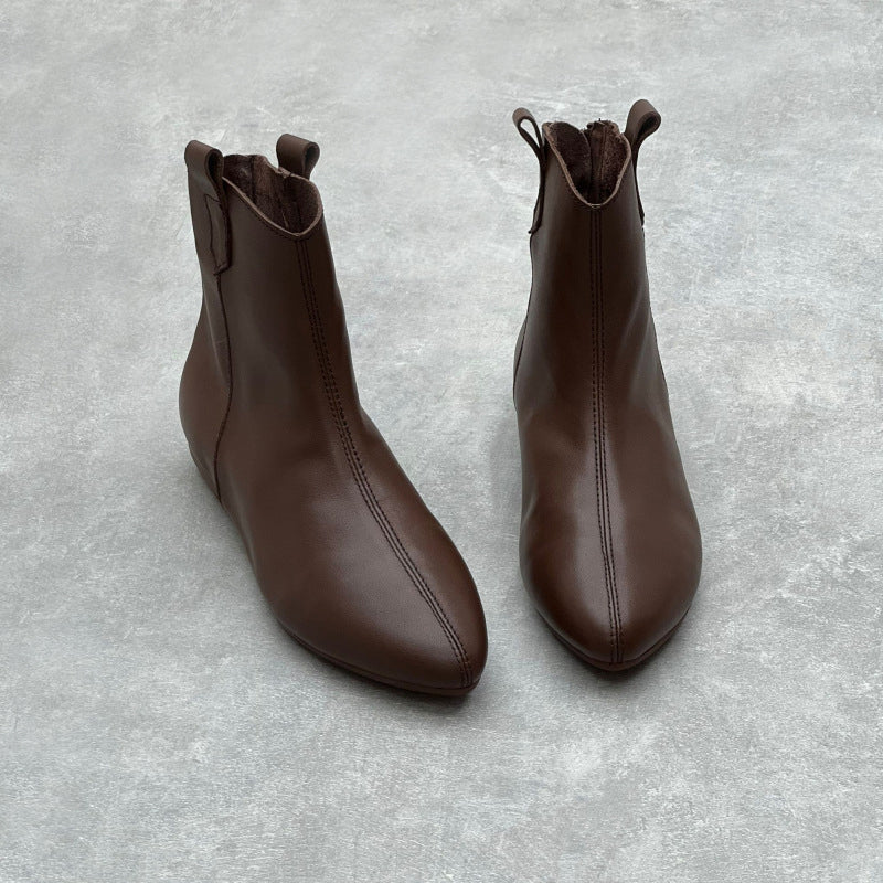 Almond Toe Chelsea Boots With Rear Zippers