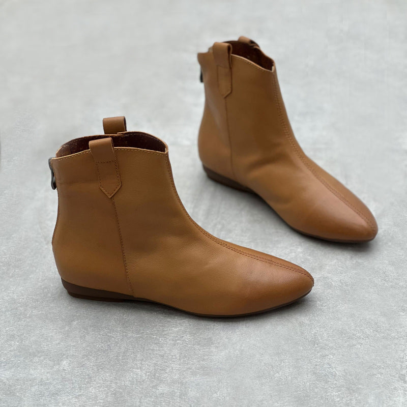 Almond Toe Chelsea Boots With Rear Zippers