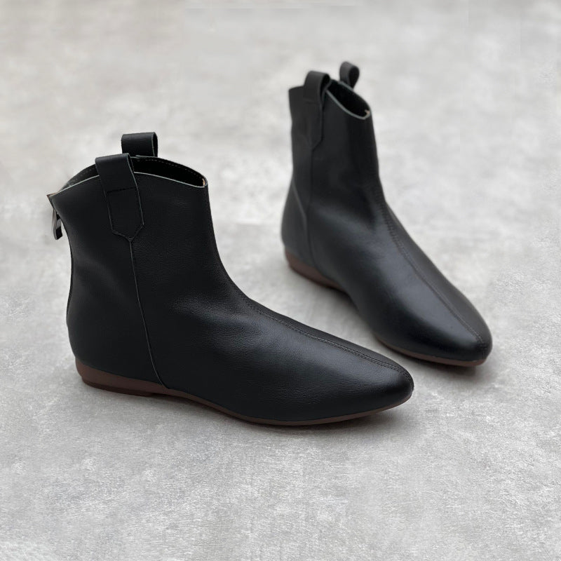 Almond Toe Chelsea Boots With Rear Zippers