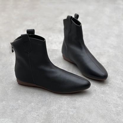 Almond Toe Chelsea Boots With Rear Zippers