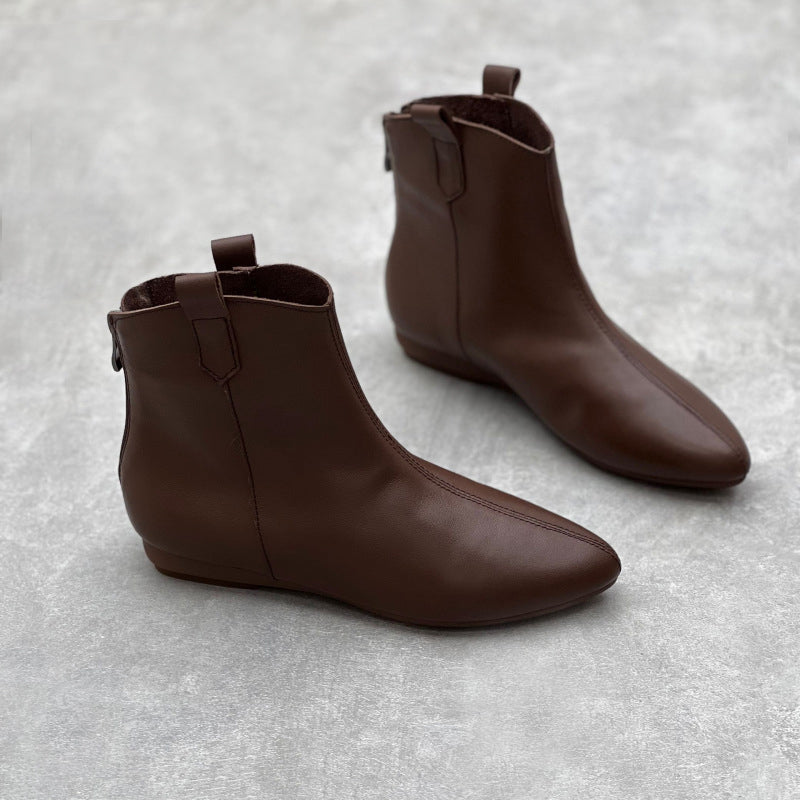 Almond Toe Chelsea Boots With Rear Zippers