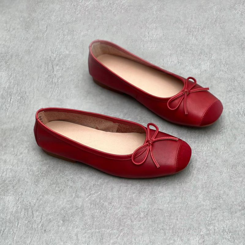 Round Toe Bow Flats