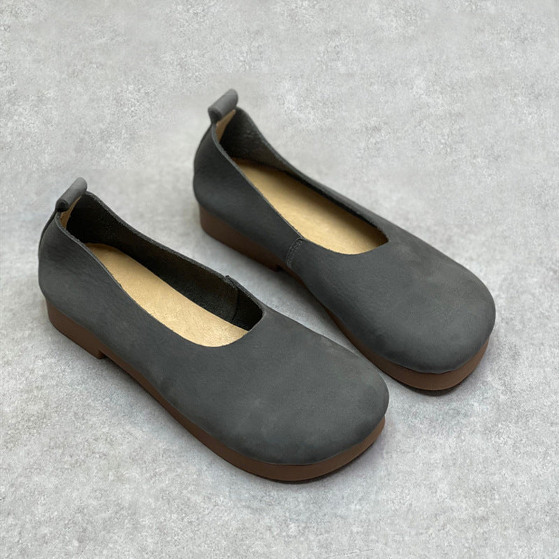 Casual Style Soft Leather Slip-on Shoes