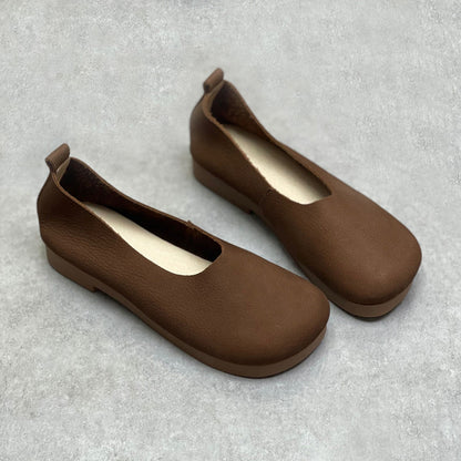 Casual Style Soft Leather Slip-on Shoes