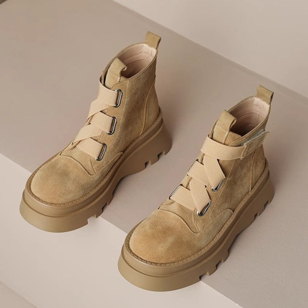 Casual Velcro Platform Suede Boots