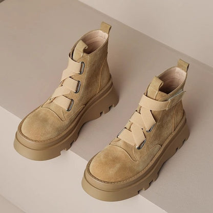 Casual Velcro Platform Suede Boots