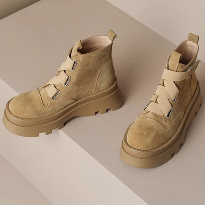 Casual Velcro Platform Suede Boots