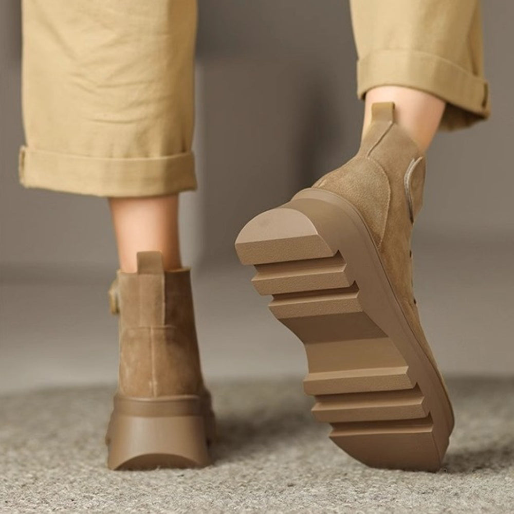Casual Velcro Platform Suede Boots