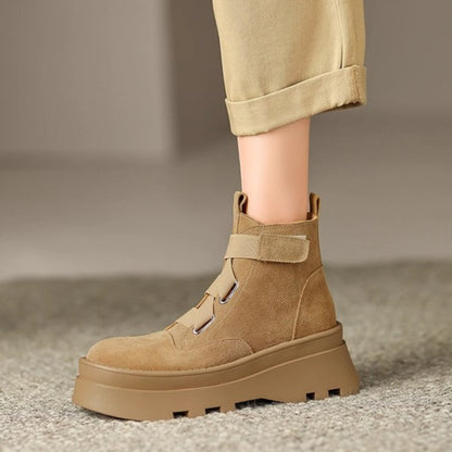 Casual Velcro Platform Suede Boots