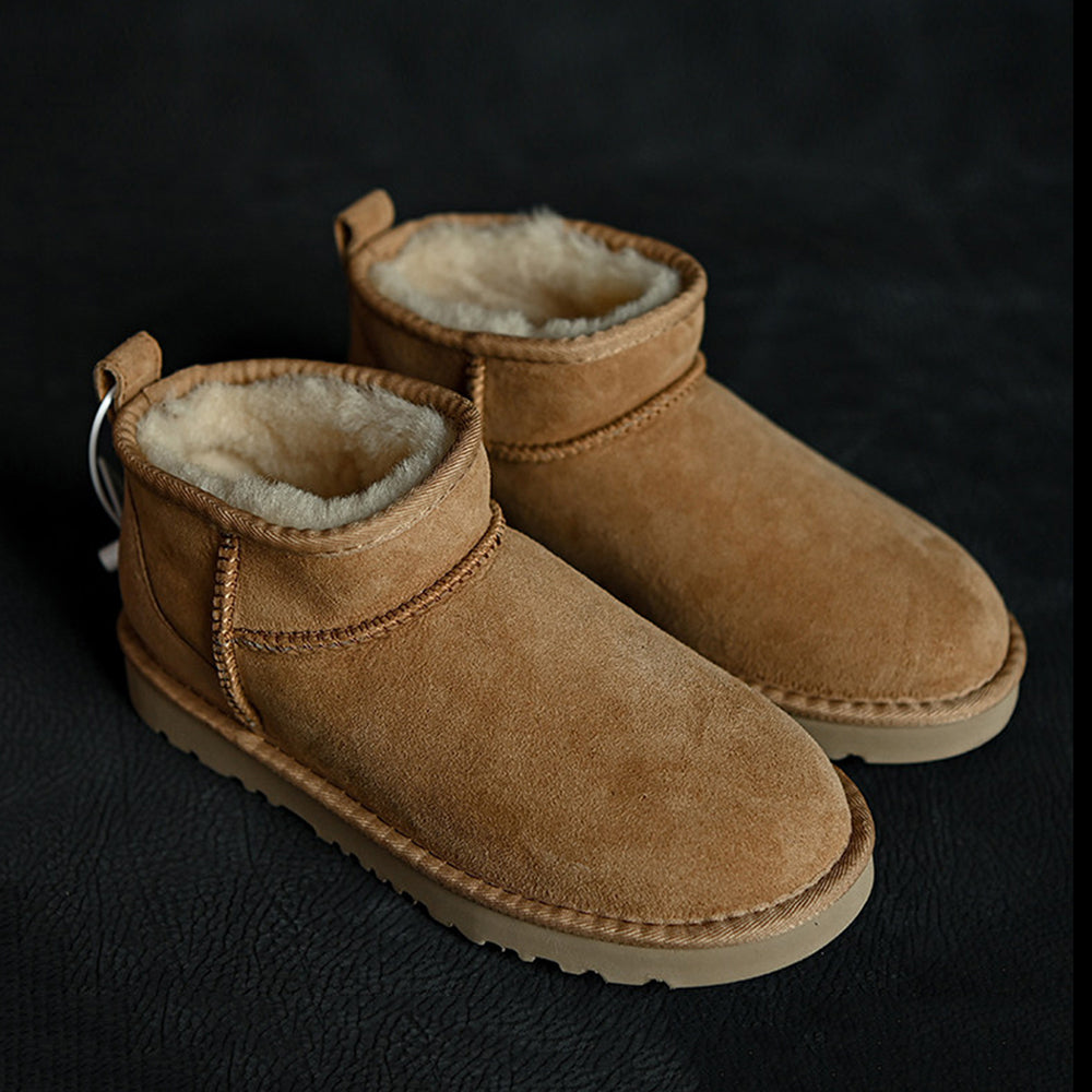 Chestnut Winter Plush-Lined Snow Boots for Women