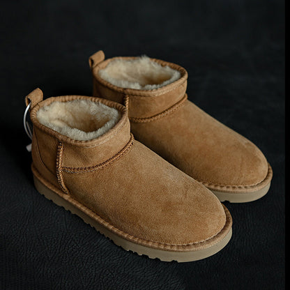 Chestnut Winter Plush-Lined Snow Boots for Women