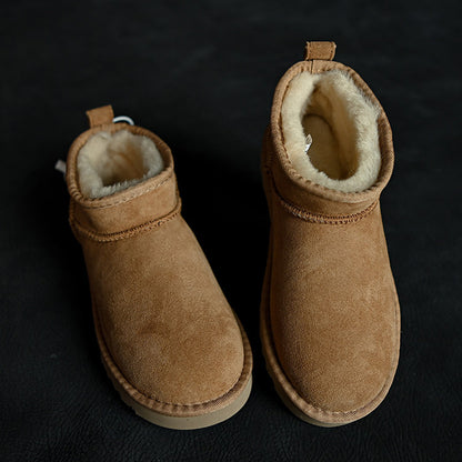 Chestnut Winter Plush-Lined Snow Boots for Women