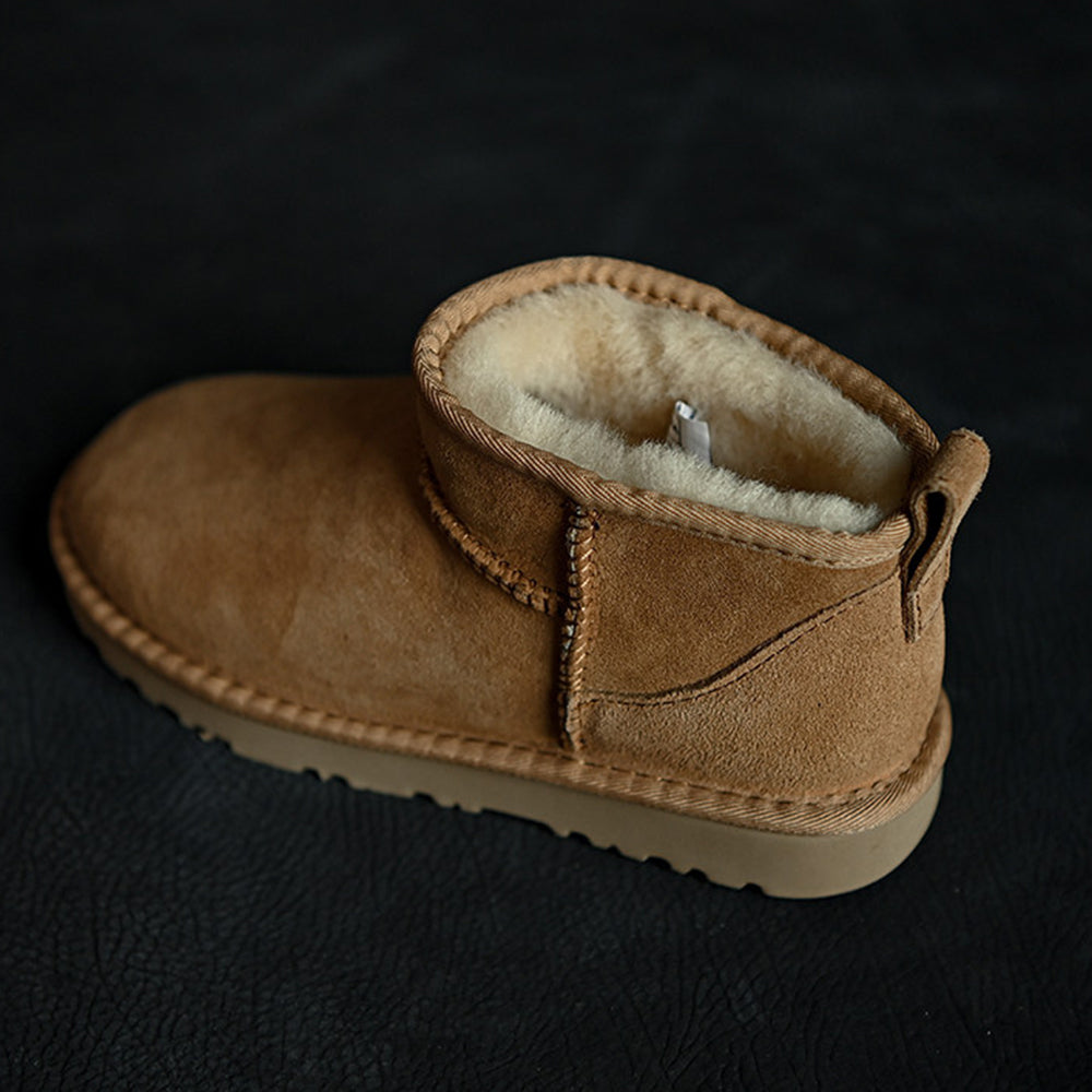 Chestnut Winter Plush-Lined Snow Boots for Women