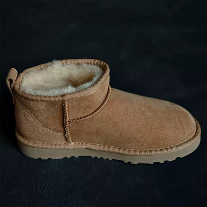 Chestnut Winter Plush-Lined Snow Boots for Women