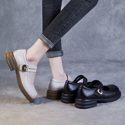 Chunky Sole Mary Jane Flats with Velcro