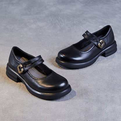 Chunky Sole Mary Jane Flats with Velcro