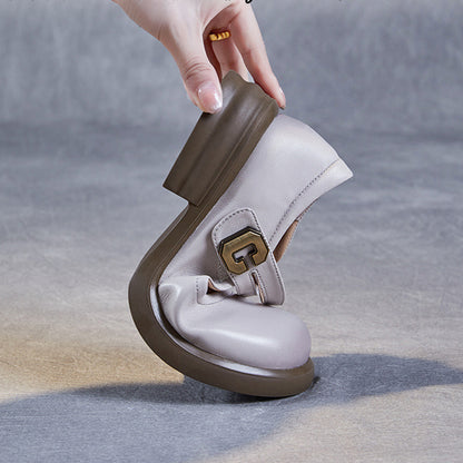 Chunky Sole Mary Jane Flats with Velcro