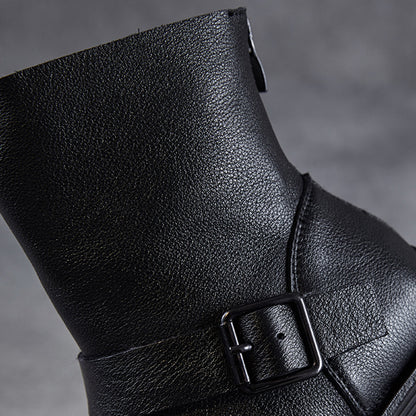 Clip-Toe Flat Sandals Boots With Rear Zippers