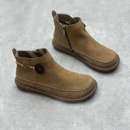 Comfort Handmade Suede Leather Short Boots