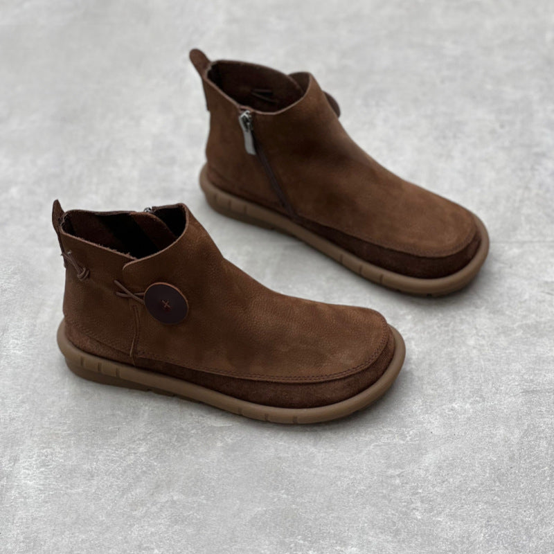 Comfort Handmade Suede Leather Short Boots
