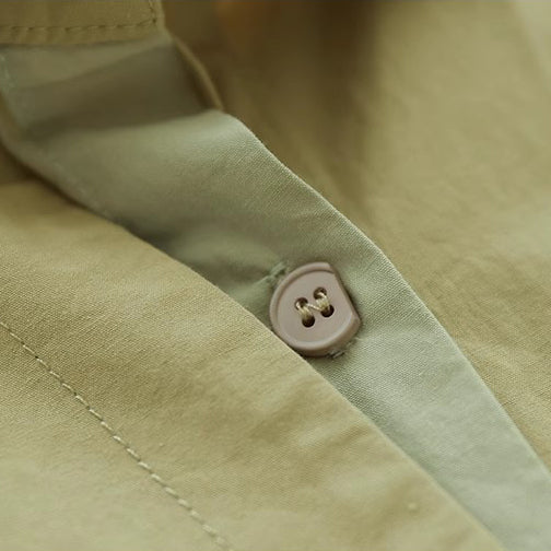 Cotton Splicing Lapel Versatile Loose Fit Shirt For Women