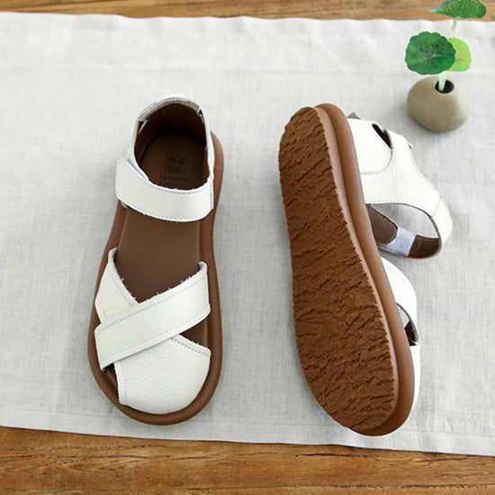Mesh Cross-Strap Velcro Beach Sandals