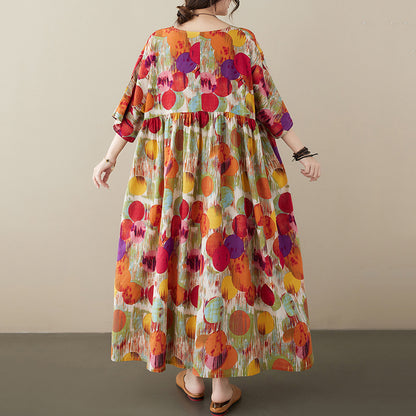 Fashion Polka Dots Plus Size Dress