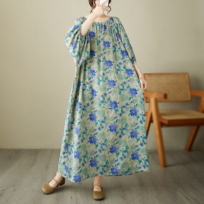 Floral Print Holiday Maxi Dress