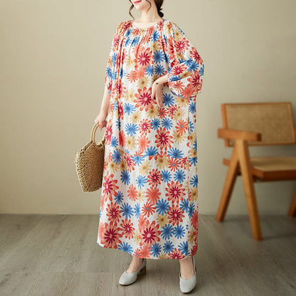 Floral Print Maxi Dress Plus Size