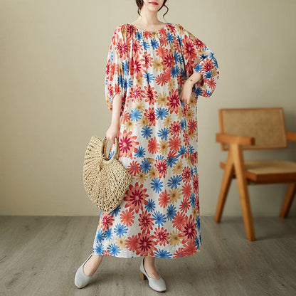 Floral Print Maxi Dress Plus Size