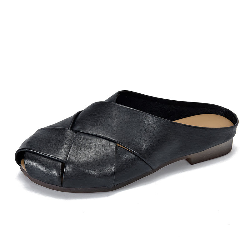 Genuine Leather Footwear All-day Comfort Flat Slippers