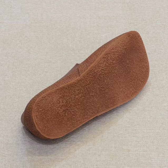 Handmade Velcro Square Toe Leather Shoes – Retrosia