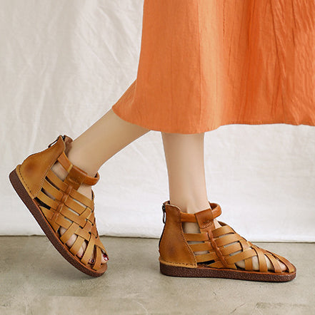 Handmade Woven Leather Roman Sandals
