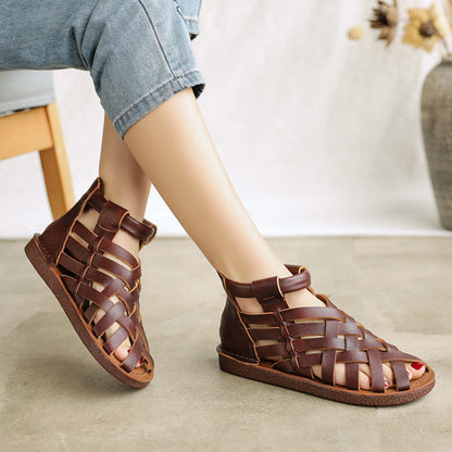 Handmade Woven Leather Roman Sandals