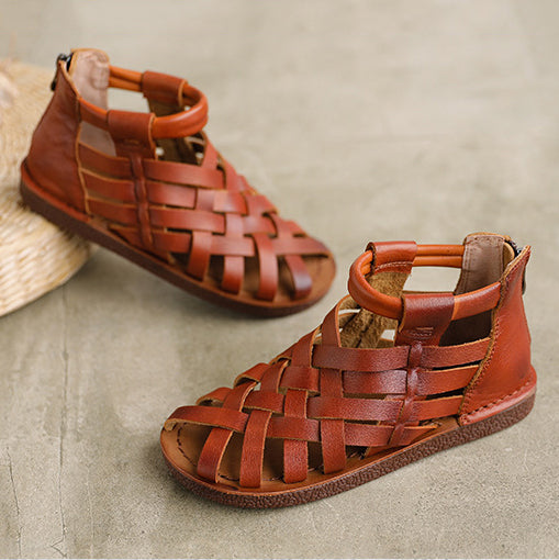 Handmade Woven Leather Roman Sandals