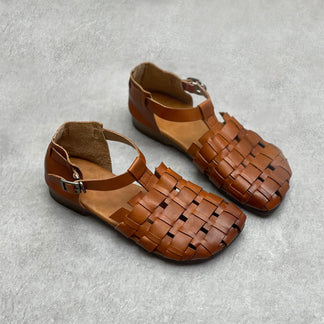 Handmade Woven Rome Leather Sandals – Retrosia