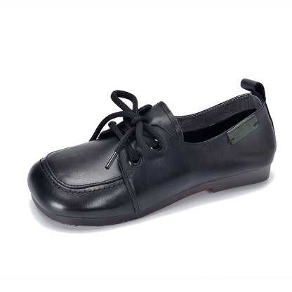 Lace-up Leather Shoes Slip-on Office-friendly Flats