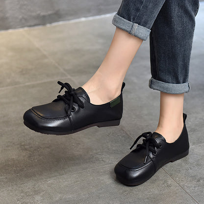 Lace-up Leather Shoes Slip-on Office-friendly Flats