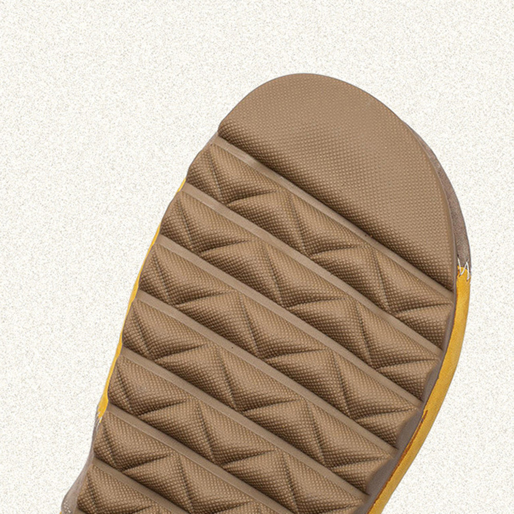 Leather Color-Blocked Versatile Flat Shoes