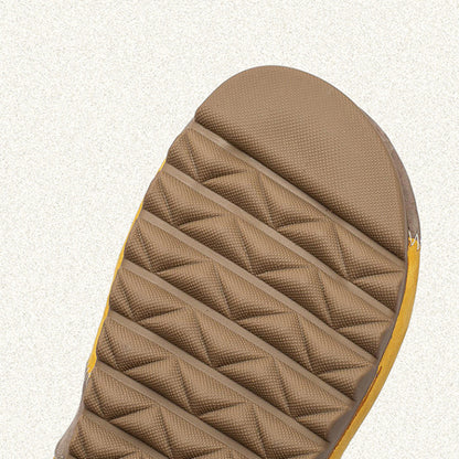 Leather Color-Blocked Versatile Flat Shoes
