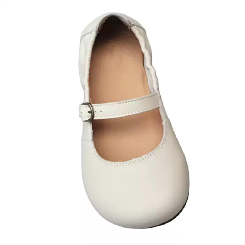 Leather Shoes Foldable Round Toe Soft Mary Janes
