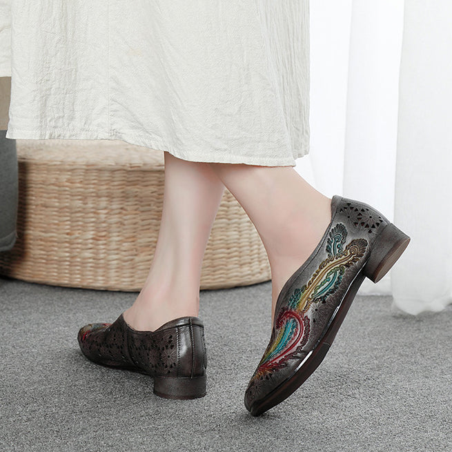 Retro Comfortable Soft Hollow-Out Flat Single Shoes