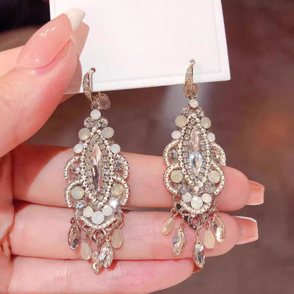 Retro French Court Style Crystal Niche Earrings
