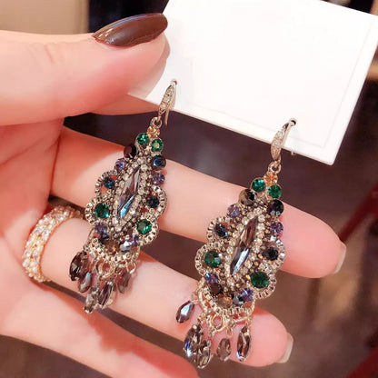 Retro French Court Style Crystal Niche Earrings