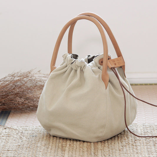 Simple Lazy Style Drawstring Handbag