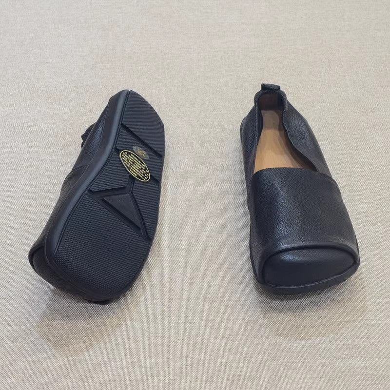 Soft Leather Square Toe Slip-on Casual Shoes – Retrosia