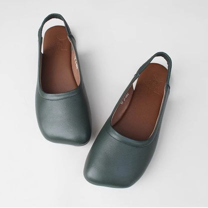 Square Toe Comfortable Sandals Flat Handmade Shoes