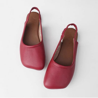 Square Toe Comfortable Sandals Flat Handmade Shoes