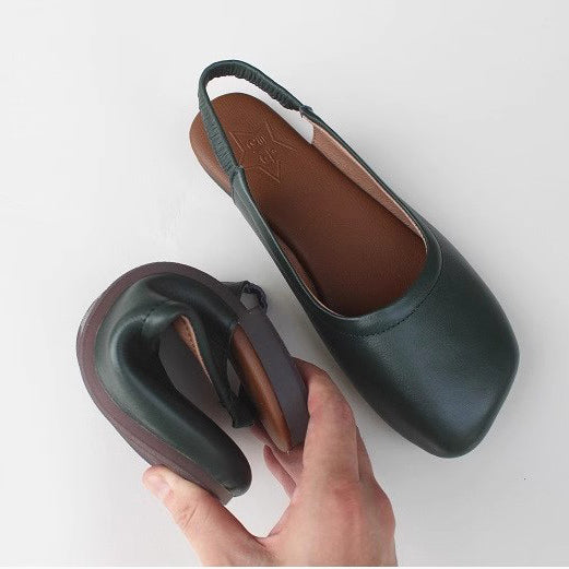 Square Toe Comfortable Sandals Flat Handmade Shoes