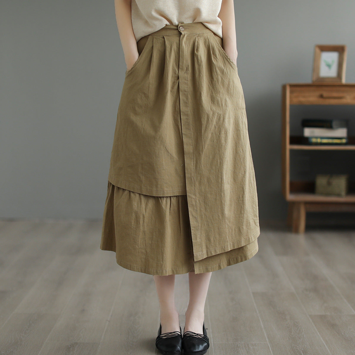 Summer Casual Versatile Linen Irregular Skirt